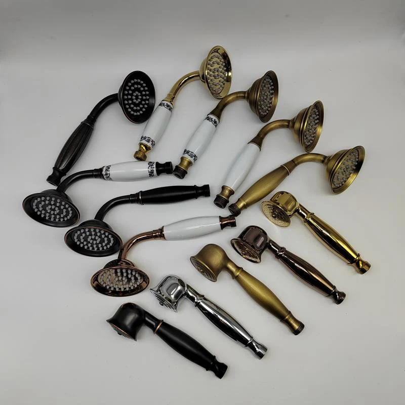 Traditional Handheld Shower Head Hose Glanzend Brass Wall-Mount Showerhead Gold