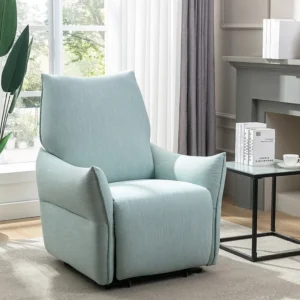 Elektrische relaxfauteuil lichtblauwe stof MODOC - Koop nu betaalbaar online
