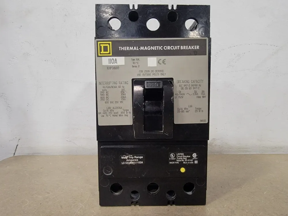 110 Amp, 3 Pole, 600 Volts Circuit Breaker KHP36110