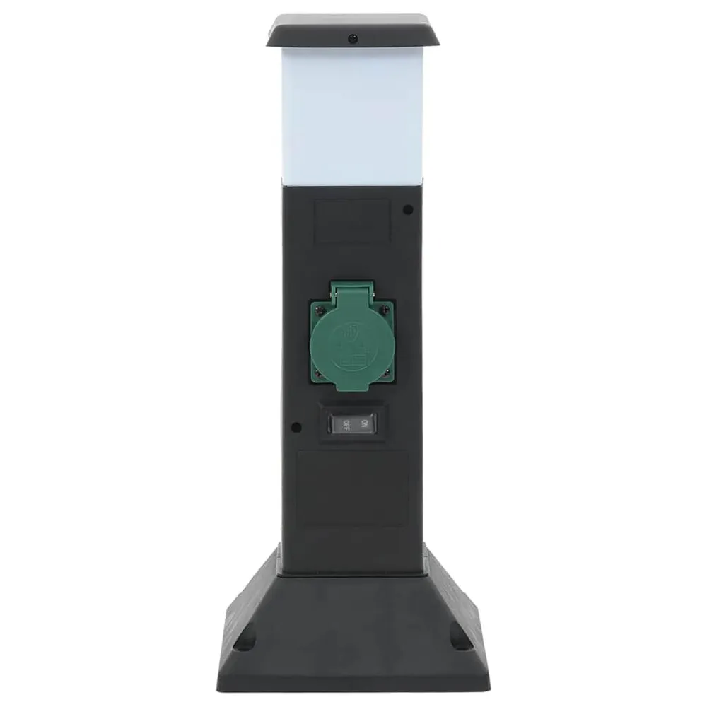 Aardlekschakelaar Tuinstopcontact met lamp en grondpin 2-wegs 16x16x39,5 cm