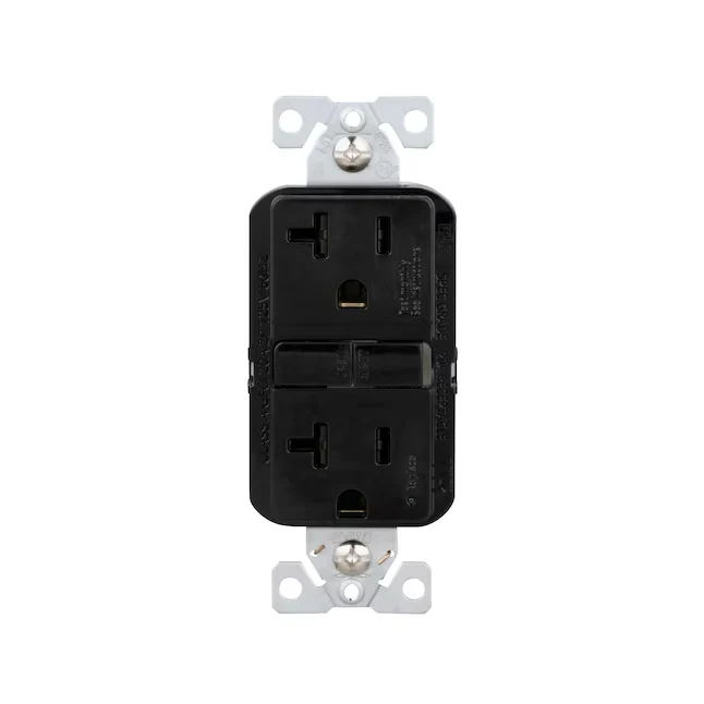 Eaton 20-Amp 125-volt Tamper Resistant GFCI Residential Decorator Outlet, Zwart