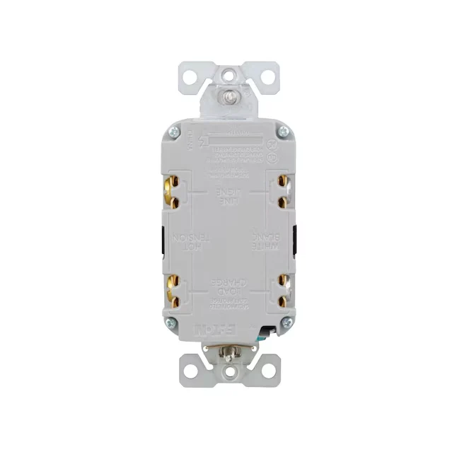 Eaton 20-Amp 125-volt Tamper Resistant GFCI Residential Decorator Outlet, Zwart
