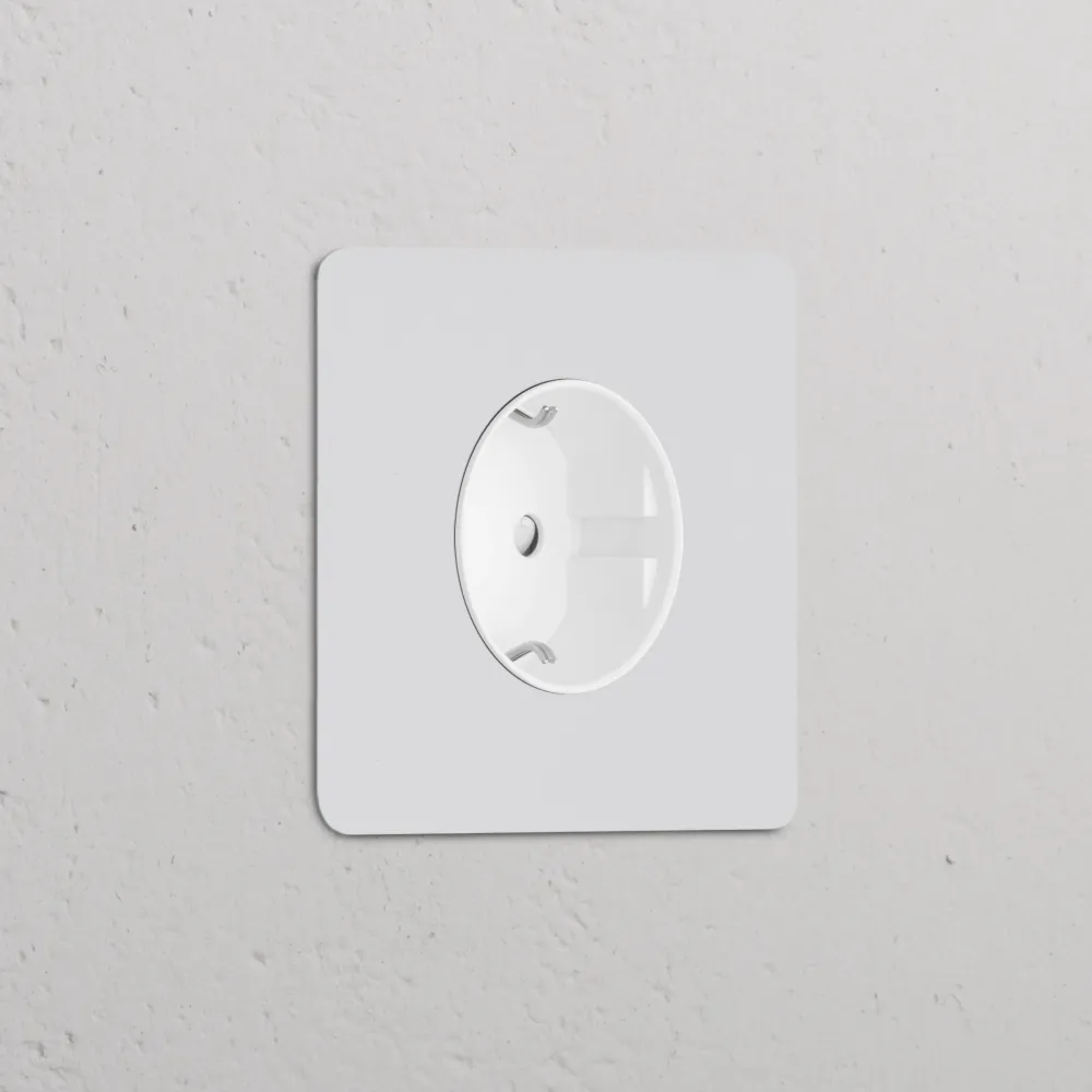 Kew Enkele Schuko type F stopcontact - Beschilderbaar - Wit Brandvertragend