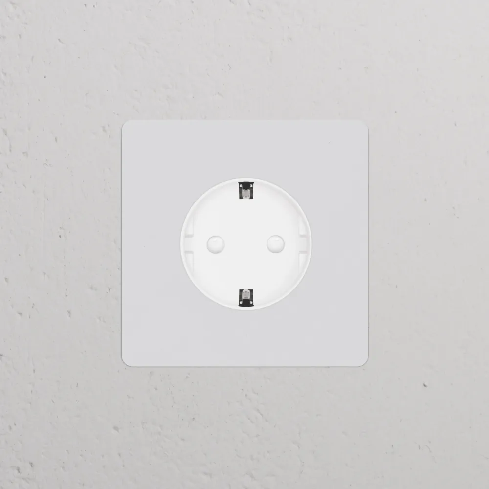 Kew Enkele Schuko type F stopcontact - Beschilderbaar - Wit Brandvertragend