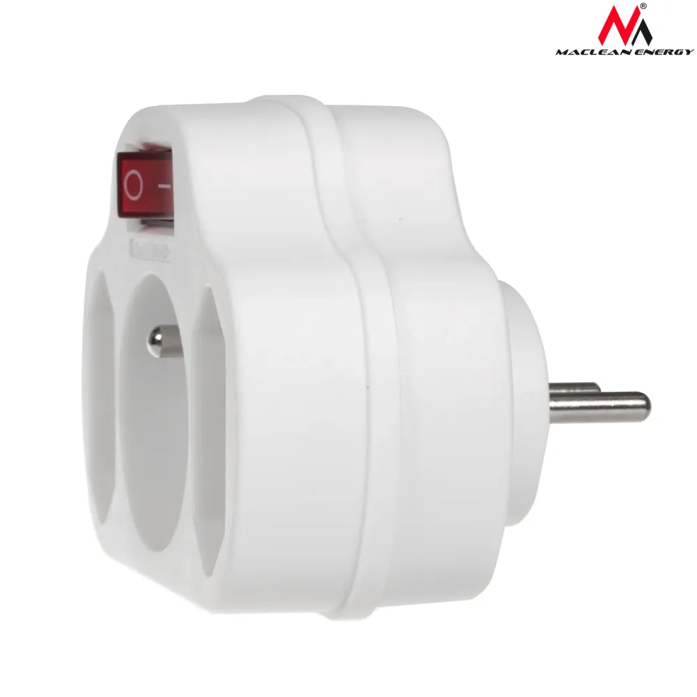 Professionele Kwaliteit Maclean Energy MCE142 stopcontact met drievoudige schakelaar wit