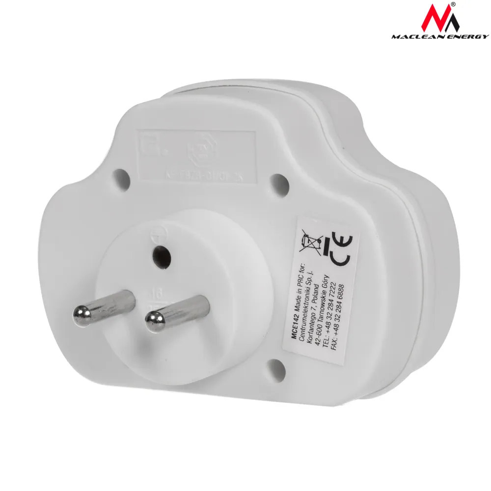 Professionele Kwaliteit Maclean Energy MCE142 stopcontact met drievoudige schakelaar wit