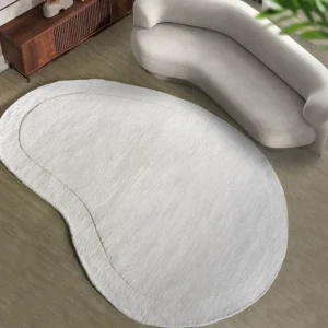 Gegalvaniseerd Organisch tapijt van 100% wol, handgemaakt - 200 x 300 cm - 2200 g/m2 - Crèmewit - WILLOW