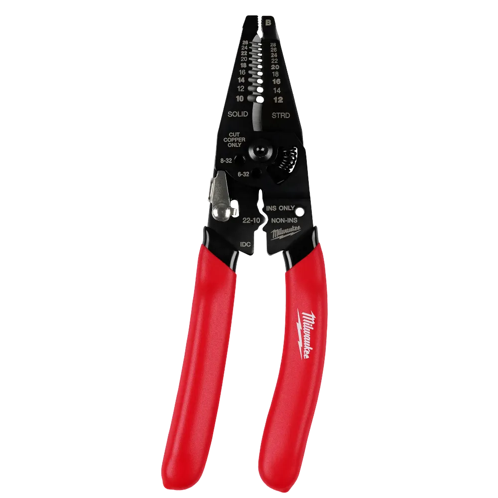 Verzinkt MILWAUKEE 10-28 AWG Multi-Purpose Dipped Grip Wire Stripper & Cutter w/ Reinforced Head