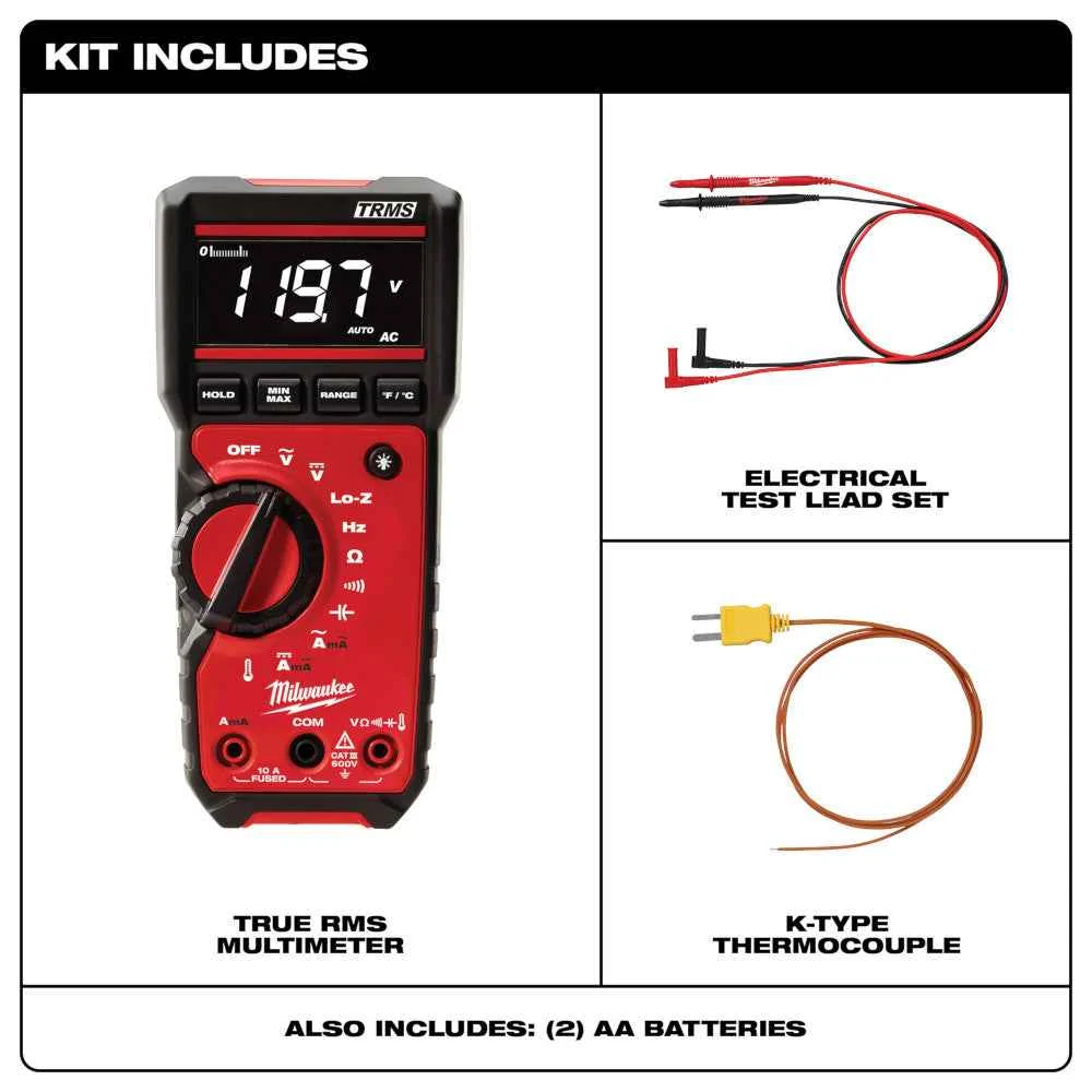 MILWAUKEE True RMS Multimeter voor veilige metingen