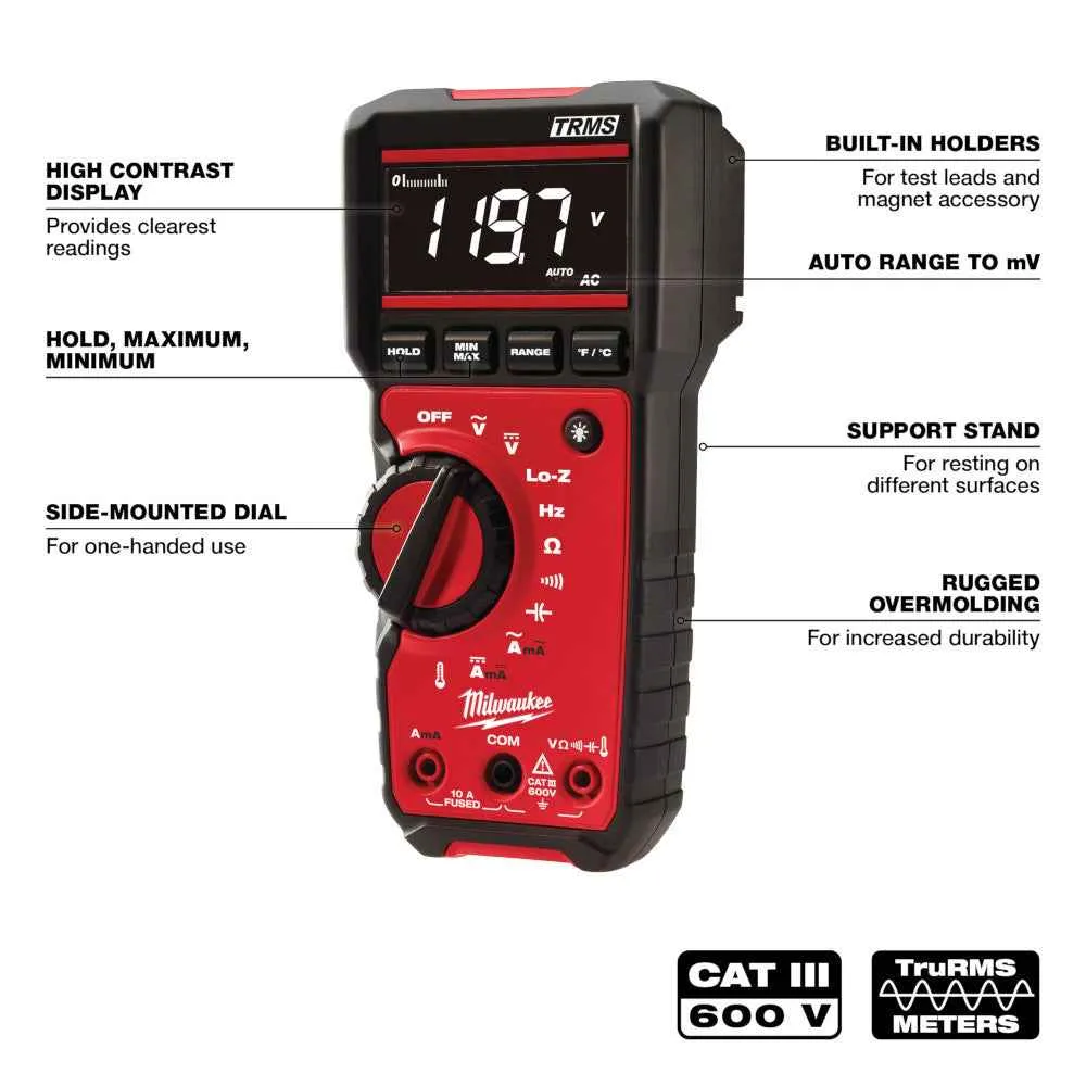 MILWAUKEE True RMS Multimeter voor veilige metingen