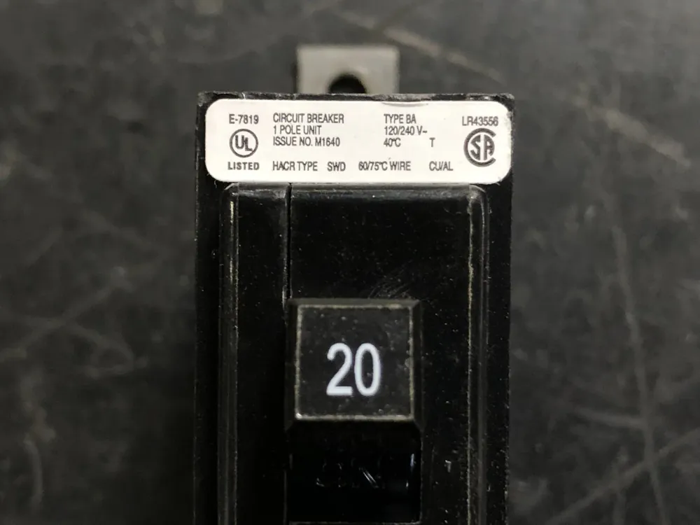 20 Amp, 1 Pole, 120/240 volts Circuit Breaker BA120