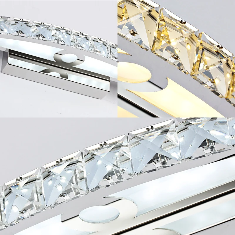 Boogvormige ijdelheid verlichting hedendaagse kristallen 1-lichts slaapkamer wandkandelaar zwak helder/champagne, 17"/21"/...