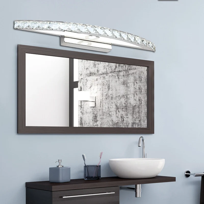 Boogvormige ijdelheid verlichting hedendaagse kristallen 1-lichts slaapkamer wandkandelaar zwak helder/champagne, 17"/21"/...