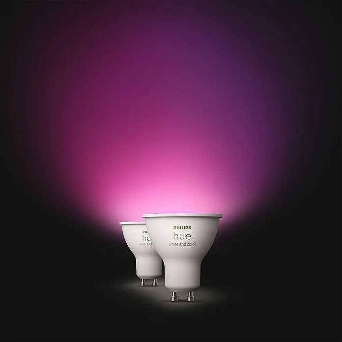 Philips Hue Smart-ledlamp - GU10, Dimbaar, RGBW, 400 lm, 4,2 W, 2 st.