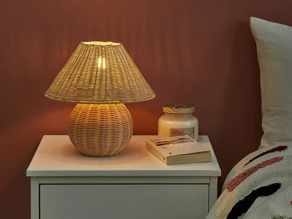 Energiezuinige LED Tafellamp rotan naturel CINDER