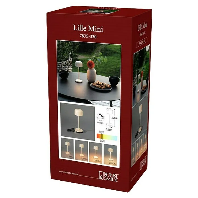 Konstsmide Accu-tafellamp Lille - 2,5 W, l x b x h: 7,5 x 7,5 x 20 cm, Natuurtint, Meerkleurig