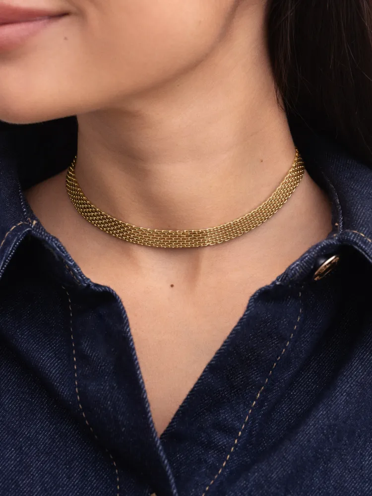 Tape Choker Steel Verguld