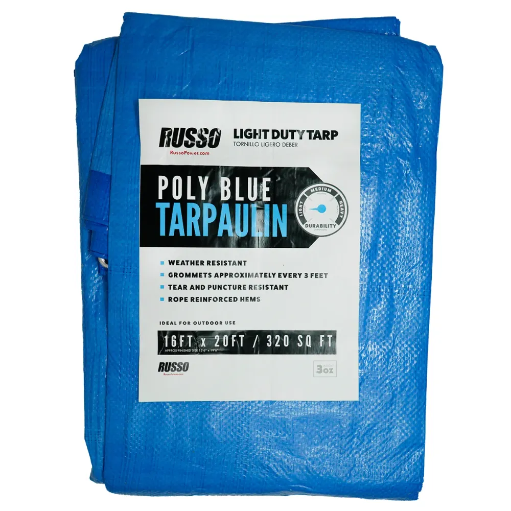16X20 Light Duty Weather Resistant Reinforced Blauw Tarp Tarp w/ Grommets