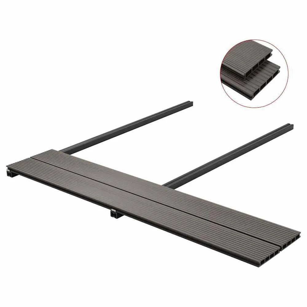 Terrasplanken HKC met accessoires 10 m² 4 m donkerbruin