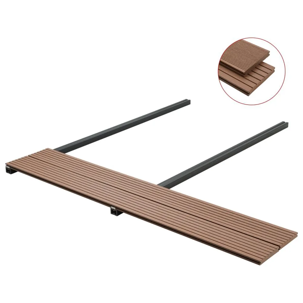 Terrasplanken met accessoires 10 m² 2,2 m HKC lichtbruin