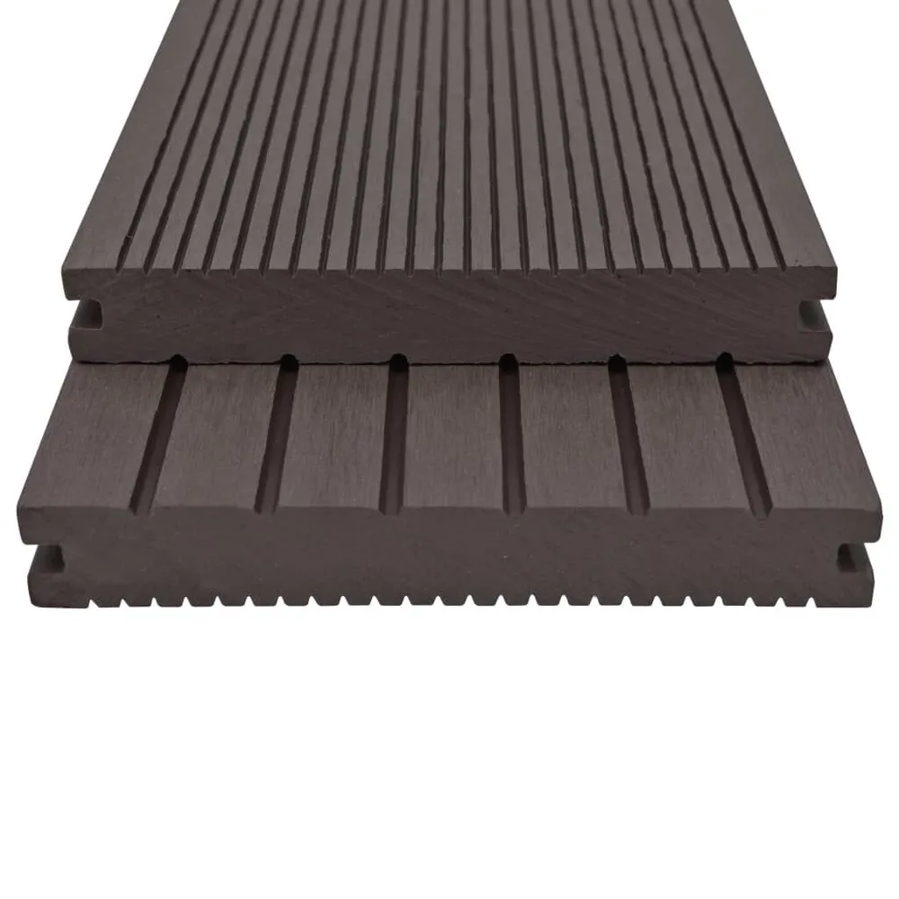 Terrasplanken met accessoires 10 m² 4 m massief HKC donkerbruin