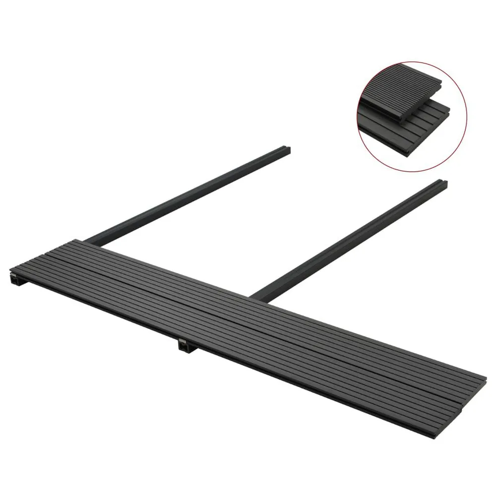 Terrasplanken met accessoires 10 m² 4 m massief HKC zwart