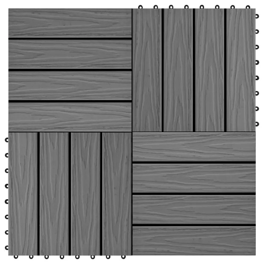 Terrastegels diep reliëf 30x30 cm 1 m² HKC grijs 11 st