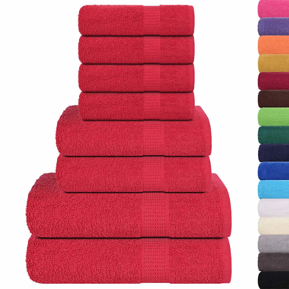 8-delige Handdoekenset 360 g/m² 100% katoen rood