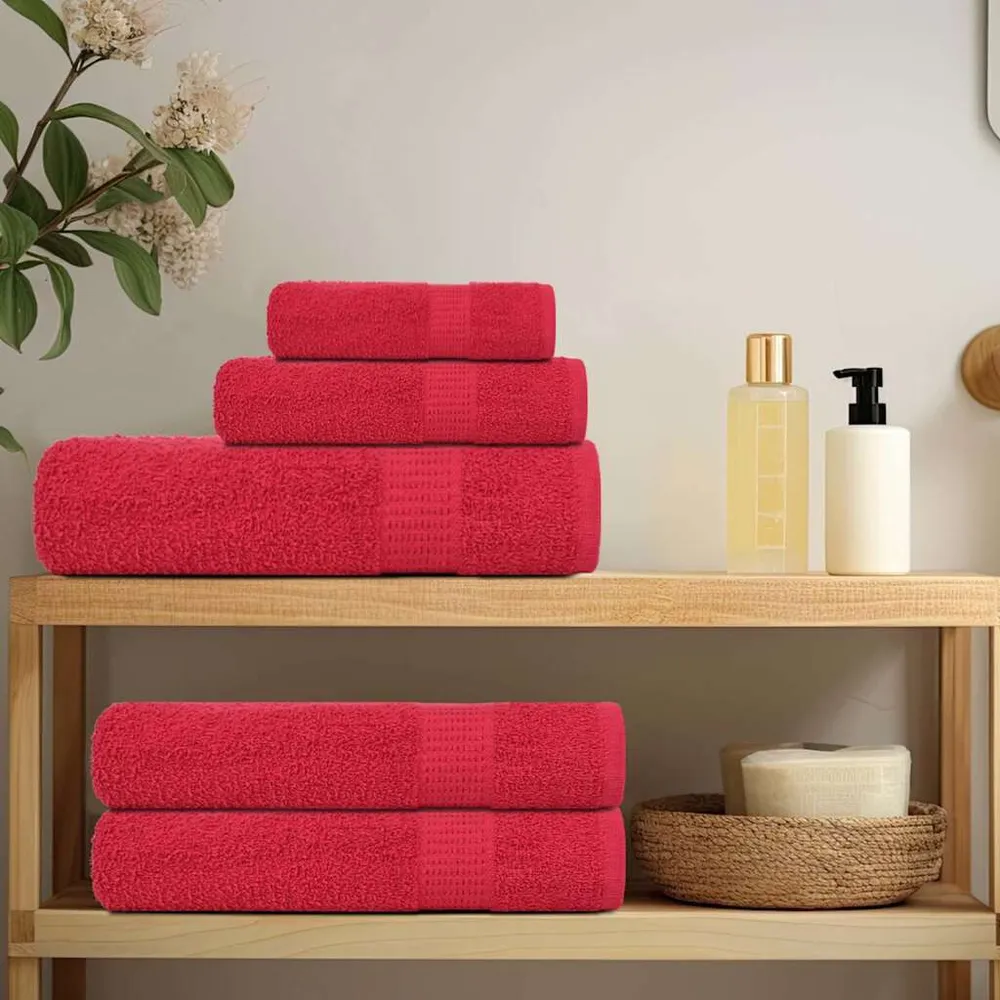 8-delige Handdoekenset 360 g/m² 100% katoen rood