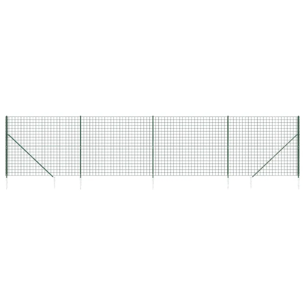 Draadgaashek met grondankers 1,4x10 m groen
