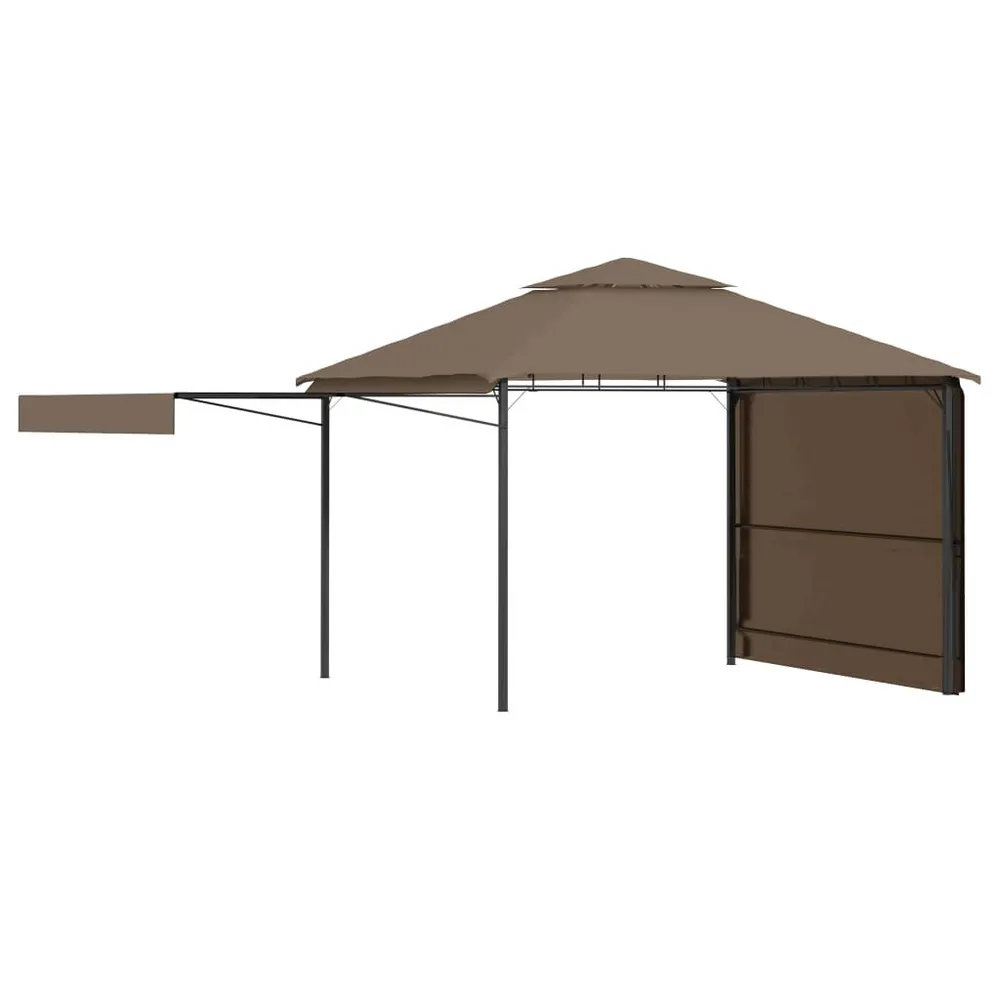 Prieel met uitschuifbare daken 180 g/m² 3x3x2,75 m taupe