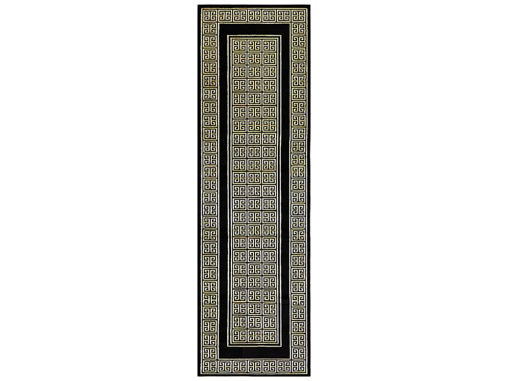 Tapijt, Chodnik GLOSS contemporain 6776 86 stylowy, frame, grecki zwart / go 80x250 cm