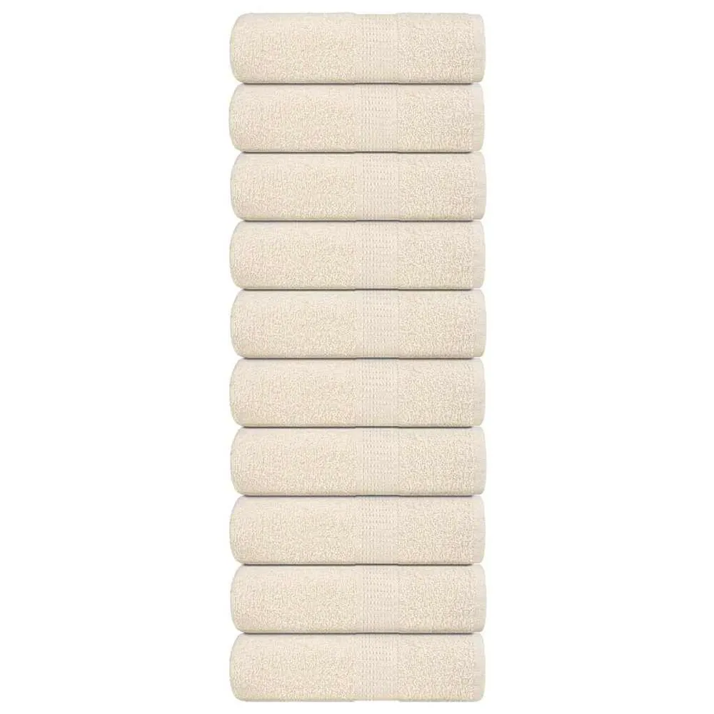 Zeepdoekjes 10 st 30x30 cm 360 g/m² 100% katoen crèmekleurig