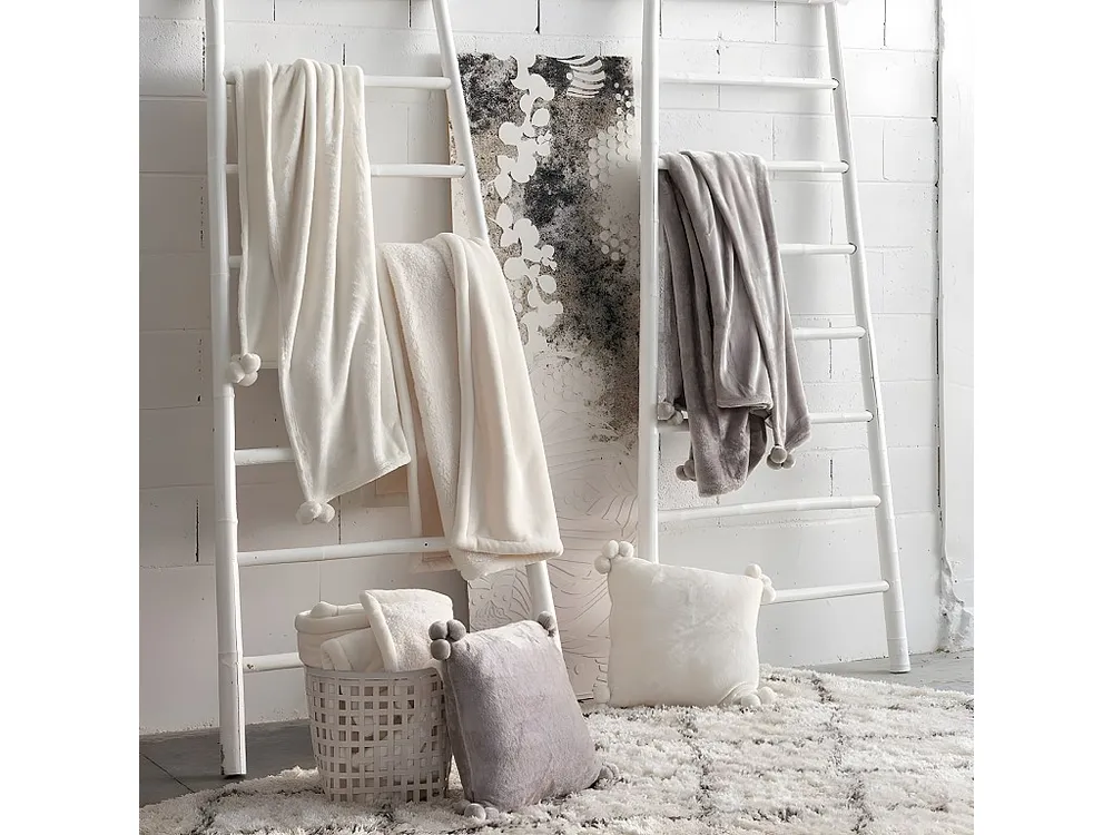 Plaid Tender Pompons Parel 130 x 170 cm