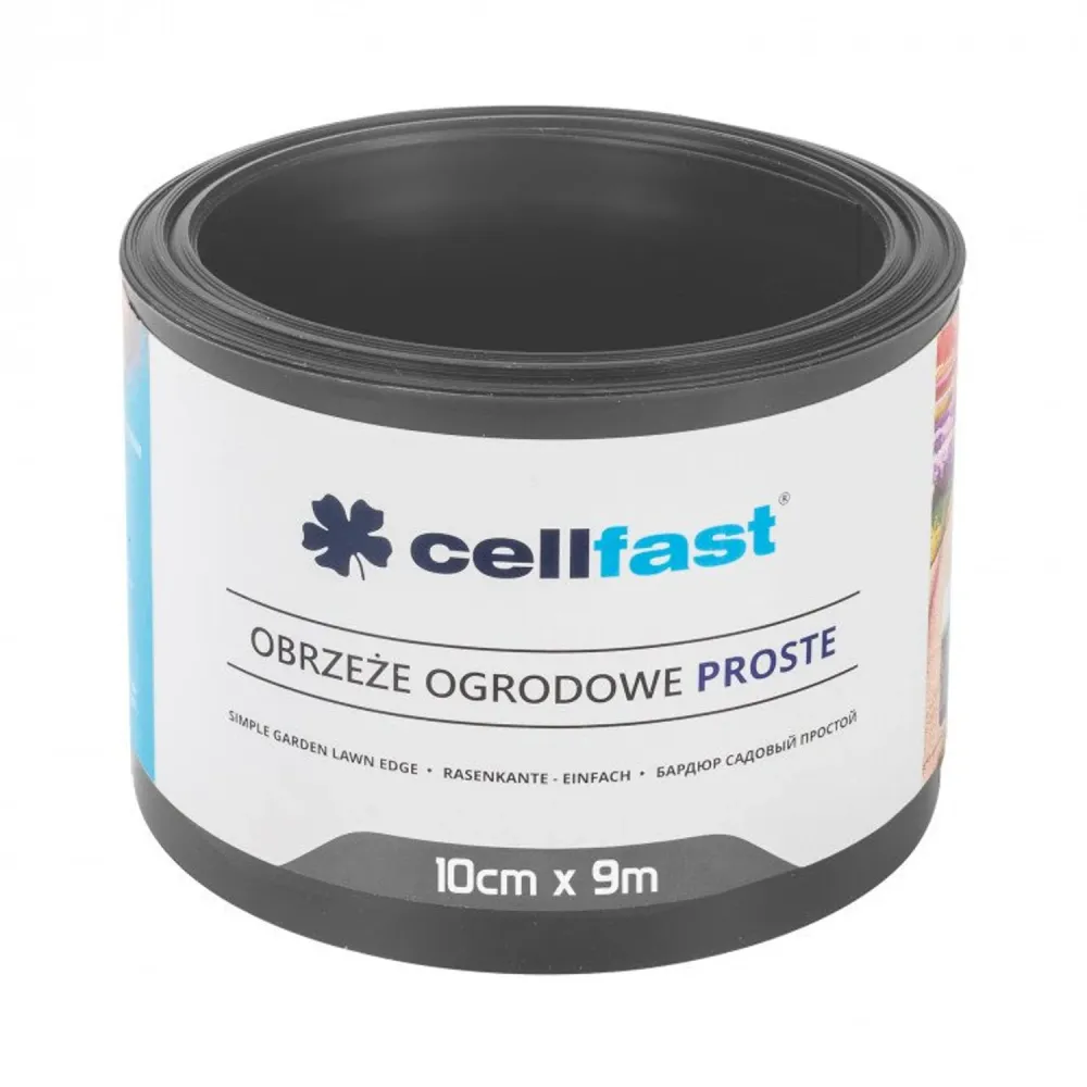 Cellfast Gazonrand Glad Tuinhek Bedrand Maairand Tuin Palissade Wortelafscheiding Kunststof Grafiet 10cm x 9m
