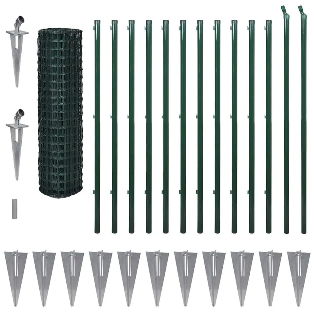 Euro hek 25x1,7 m staal groen