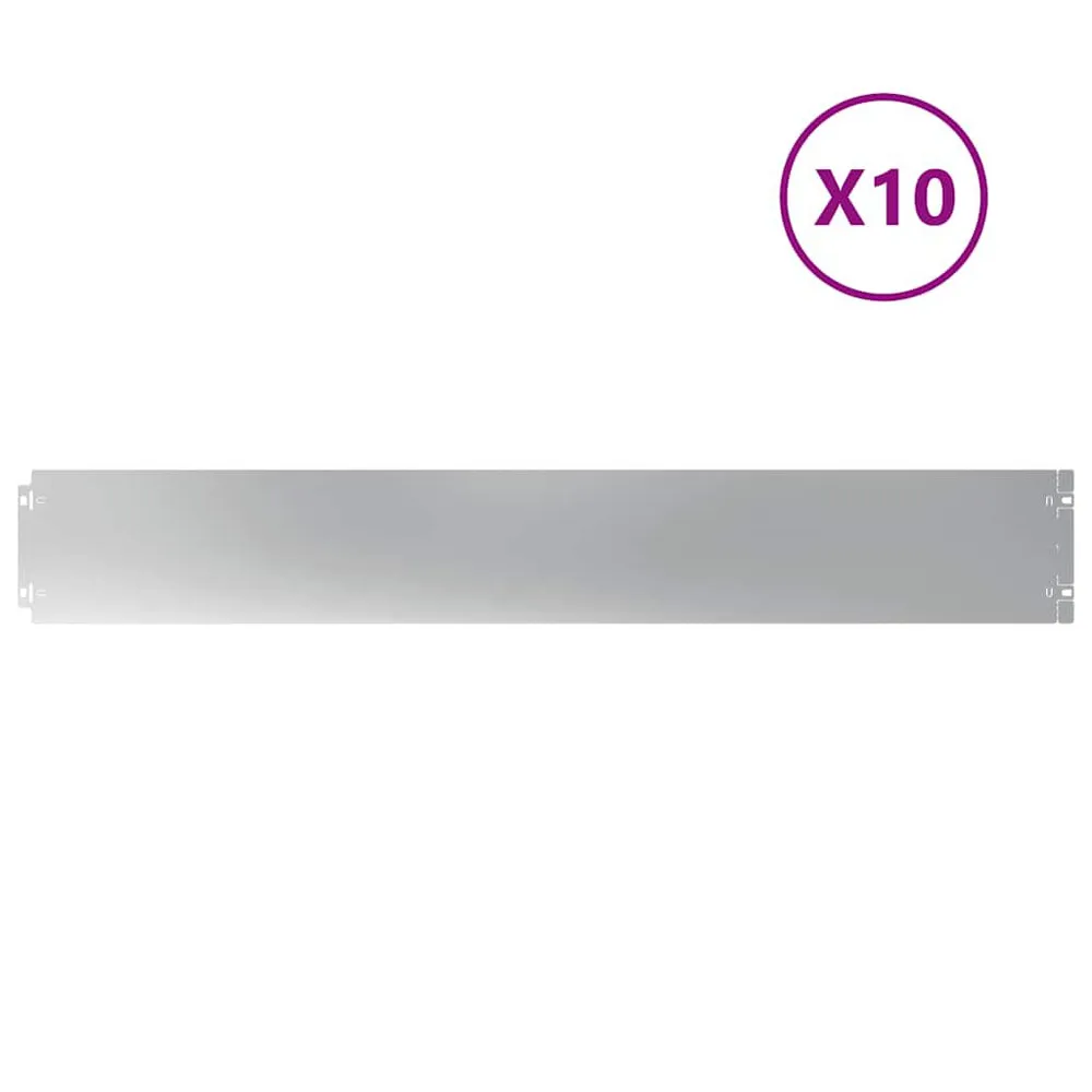 Gazonranden 10 st 15x103 cm gegalvaniseerd staal