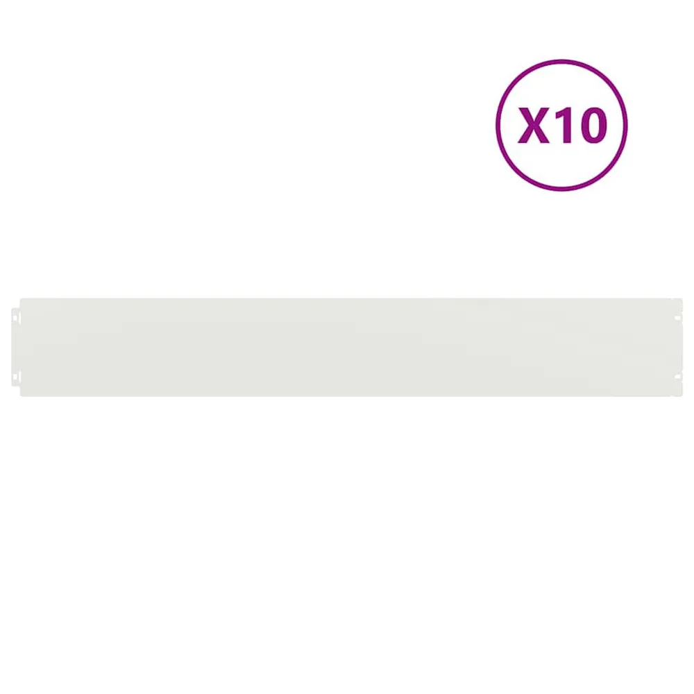Gazonranden 10 st 15x103 cm koudgewalst staal wit