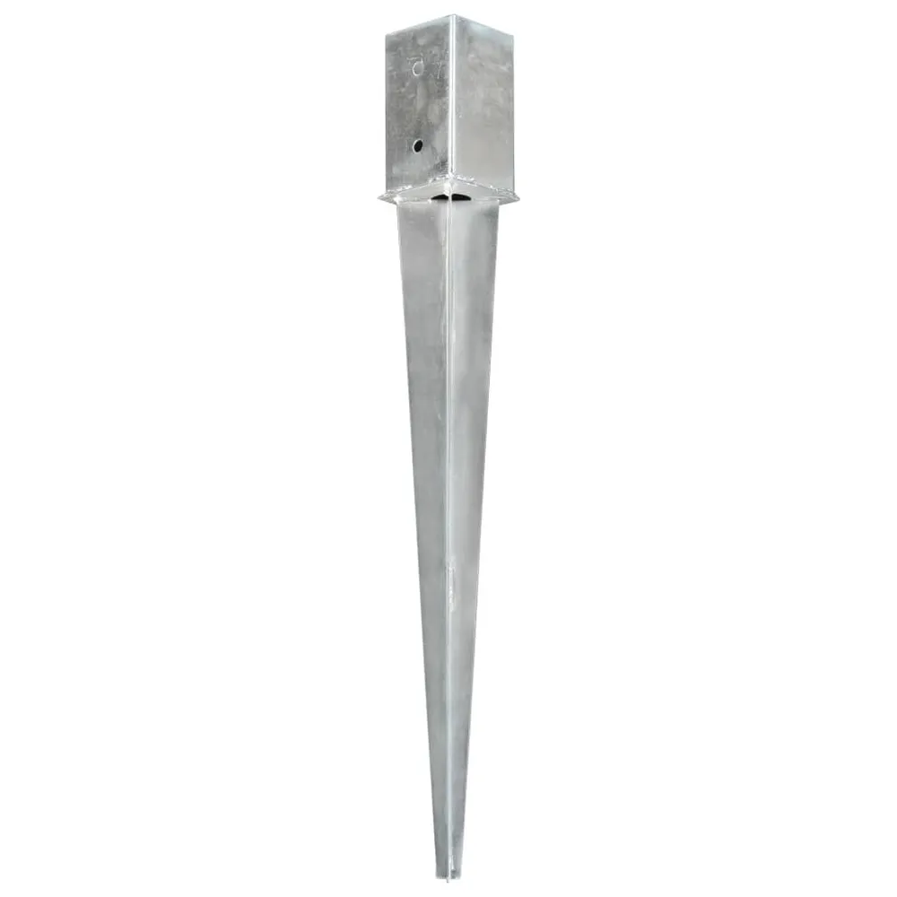 Grondpinnen 12 st 8x8x76 cm gegalvaniseerd staal zilverkleurig