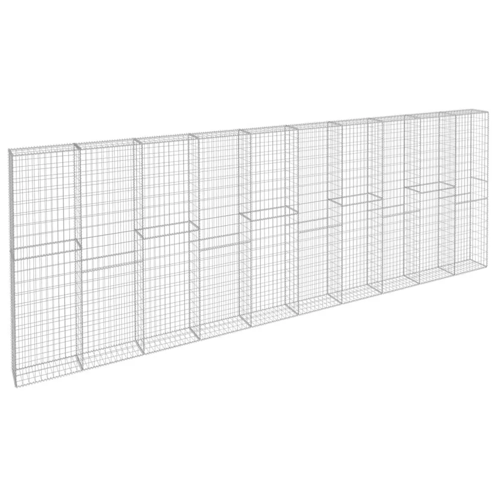 Schanskorfmuur met deksels 600x30x200 cm gegalvaniseerd staal
