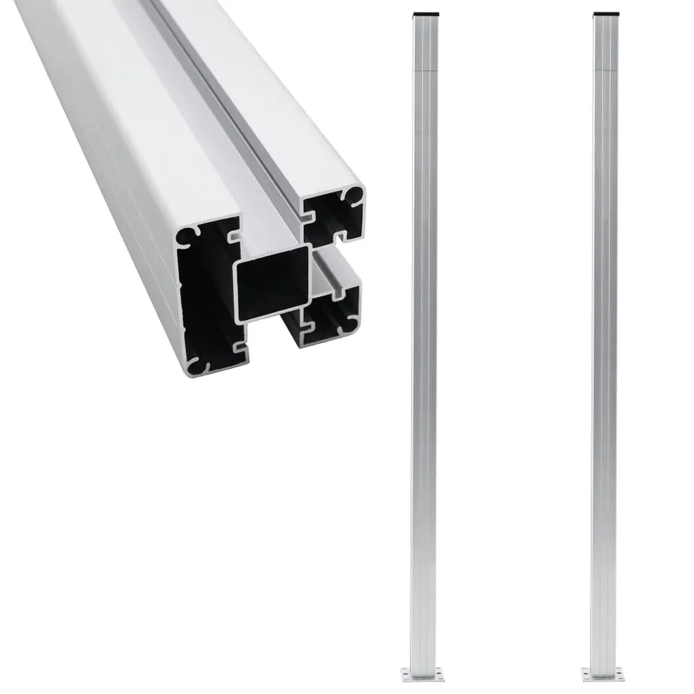 Schuttingpalen 2 st 185 cm aluminium