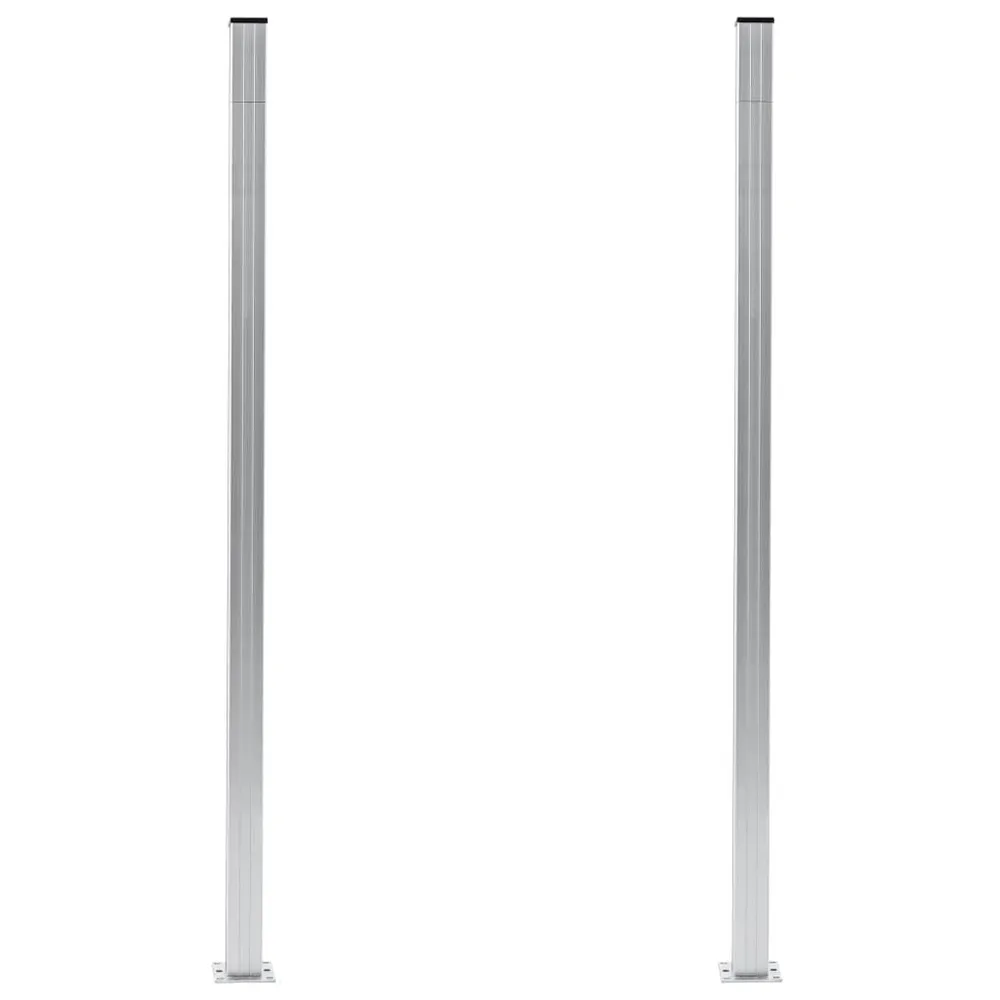 Schuttingpalen 2 st 185 cm aluminium