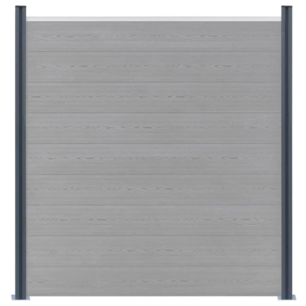 Schuttingpalen 2 st 185 cm aluminium donkergrijs