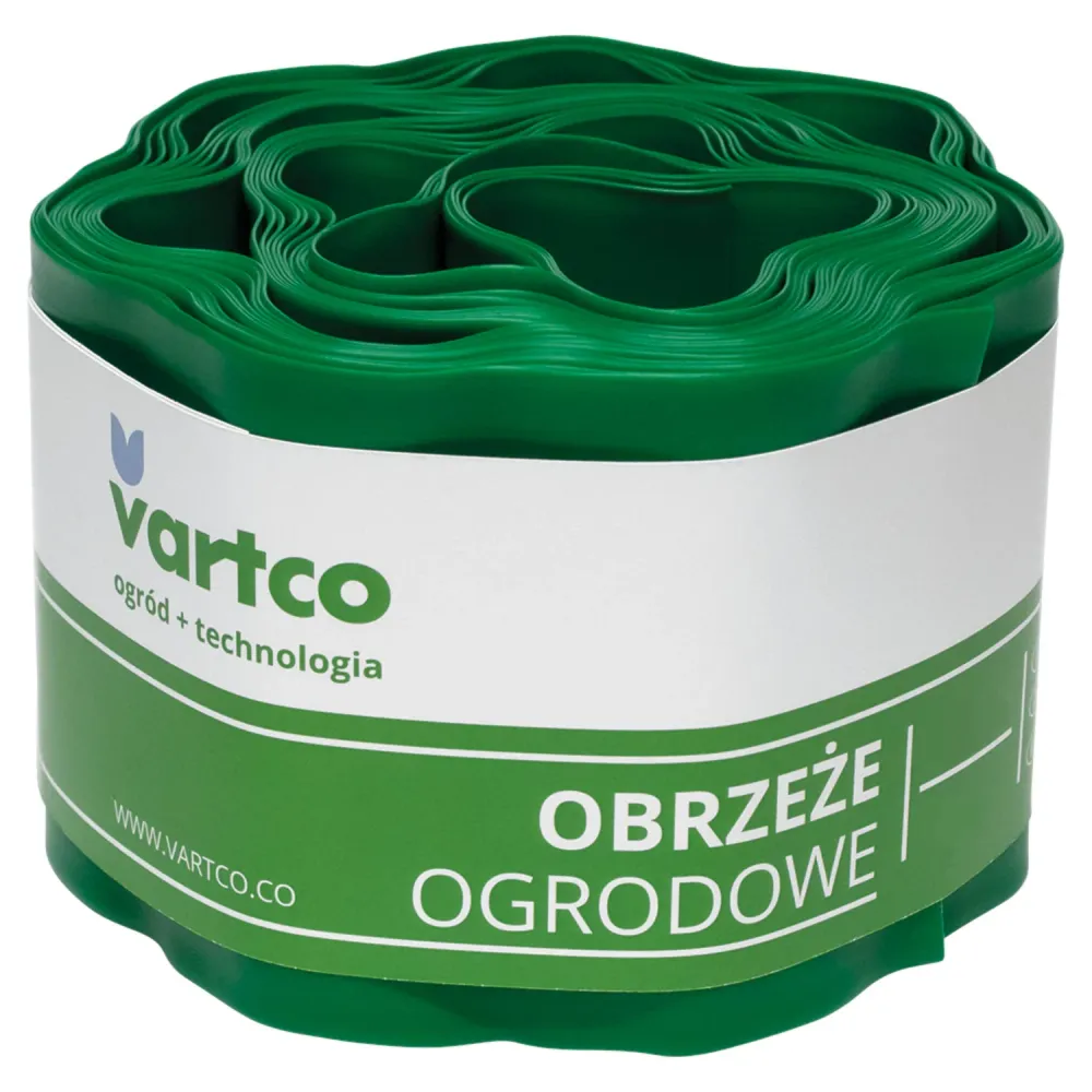 Vartco - Gazon rand | tuin hek golvende | tuin Palissade wortel barrière Kunststof 15cm x9m groen