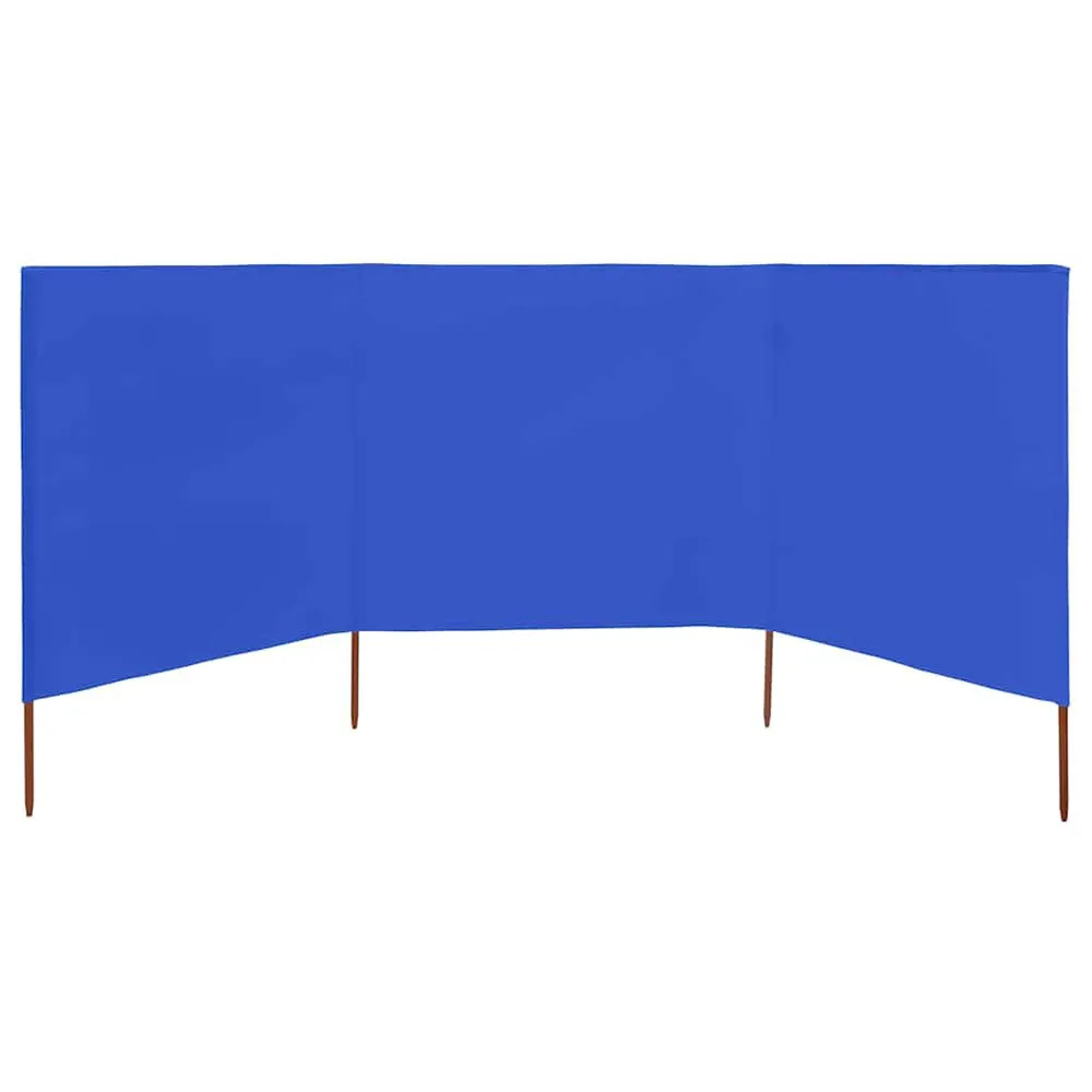 Windscherm 3-panelen 400x120 cm stof azuurblauw