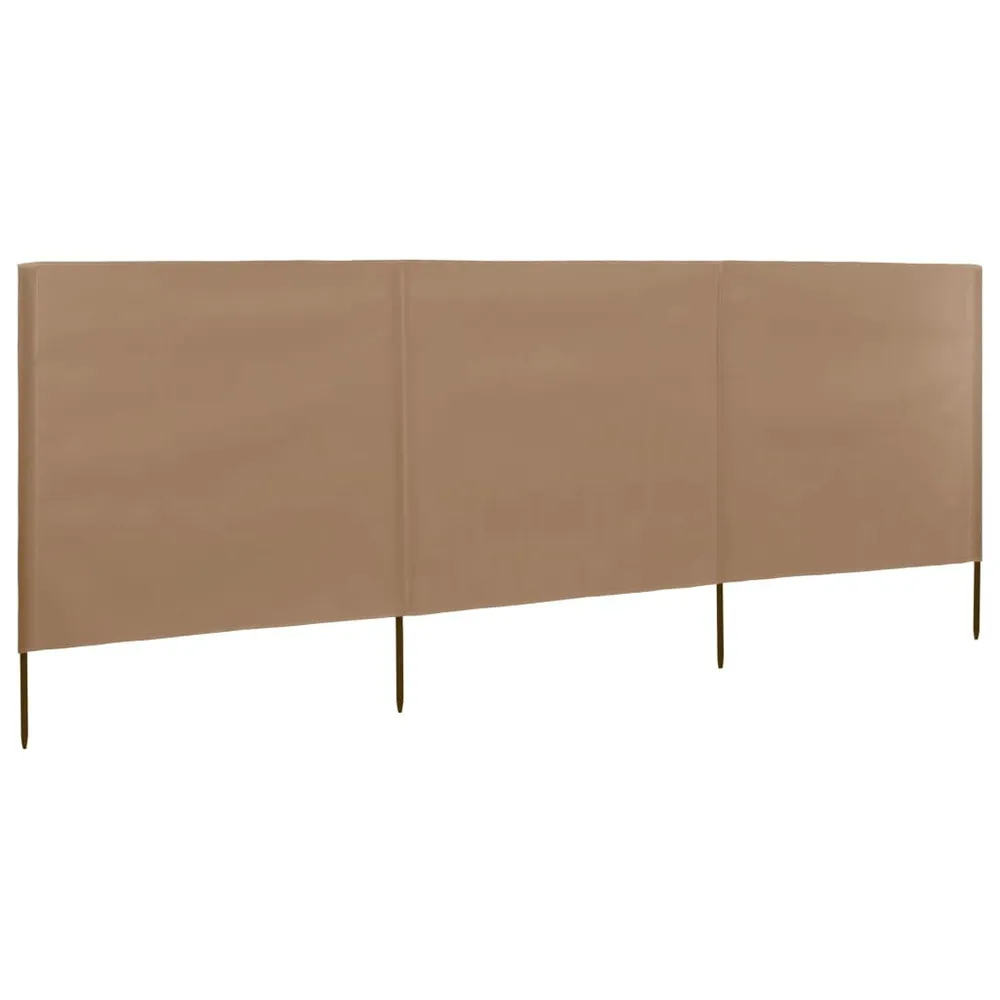 Windscherm 3-panelen 400x160 cm stof taupe