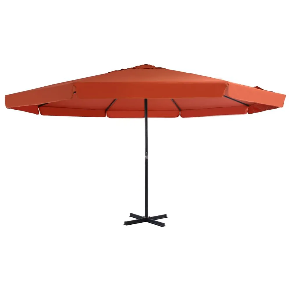 Parasol met aluminium paal 500 cm terracottakleurig met bewegingssensor