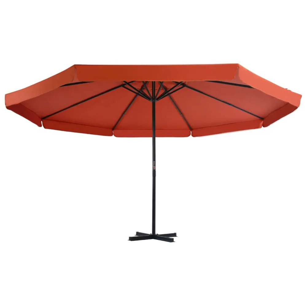 Parasol met aluminium paal 500 cm terracottakleurig met bewegingssensor