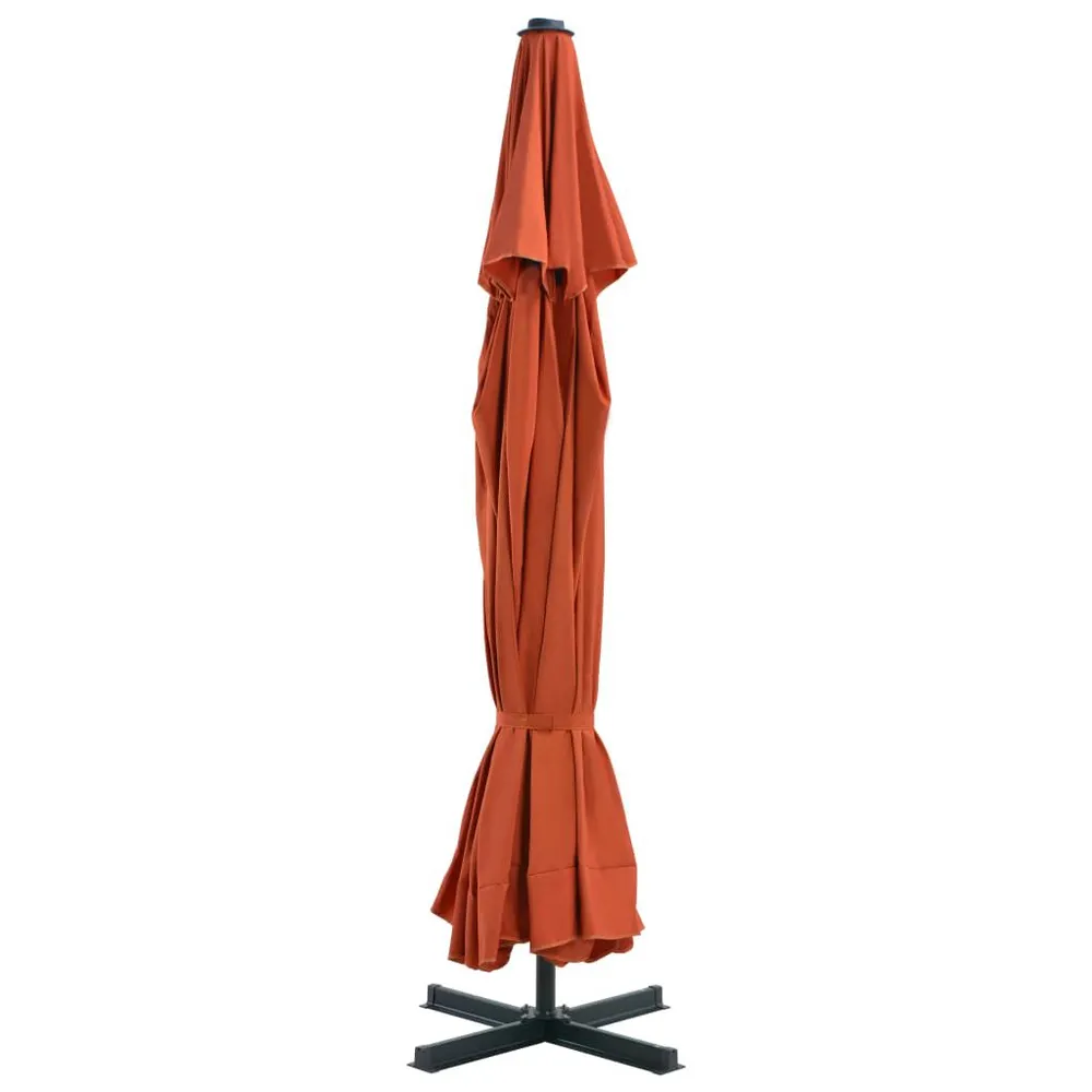 Parasol met aluminium paal 500 cm terracottakleurig met bewegingssensor