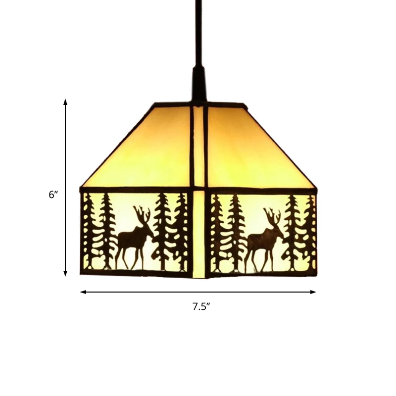 Tiffany hanglampen voor keuken, verstelbare kunstglazen plafondlamp met hertenpatroon | Snel Thuisbezorgd